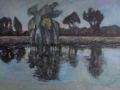 Willows on Coronation Channel, Spalding. Oil on canvas by Kevin Weaver 80 x 30 cm Price £400 framed